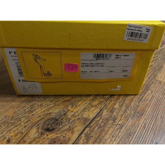 Fendi  Sex and The City Platform Shoes Heels Suede 39.5 EU 9.5 US New In Box - Picture 3 of 4